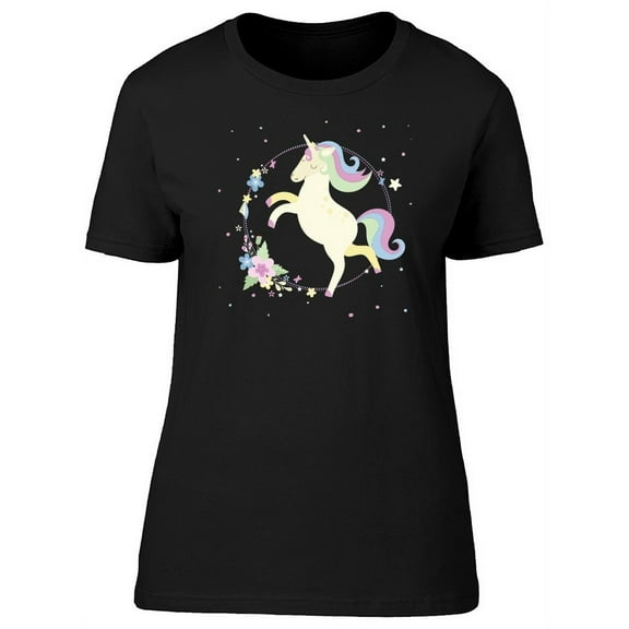 Beautiful Floral Unicorn, Magic Tee Women's -Image by Shutterstock