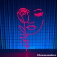 thumbnail image 2 of Glowneon Face Girl and Rose Neon Sign, Face Girl Flower Led Sign, Girl Art LED Light, 2 of 4