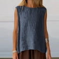 thumbnail image 7 of Mittory Womens Linen Tank Tops Loose Fit Comfy Lounge Wear Summer Sleeveless Crewneck Basic Camisole Lightweight Shirts, 7 of 7