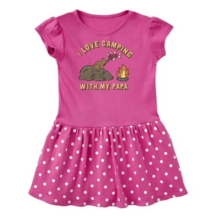 

Inktastic I Love Camping With My Papa Gift Toddler Girl Dress
