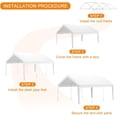 thumbnail image 5 of 10x20 Heavy Duty Carport, Galvanized Steel Outdoor Car Canopy with UV-Resistant & Water-Resistant PE Cover, Portable Garage for SUV, Truck, Boat, White, 5 of 7