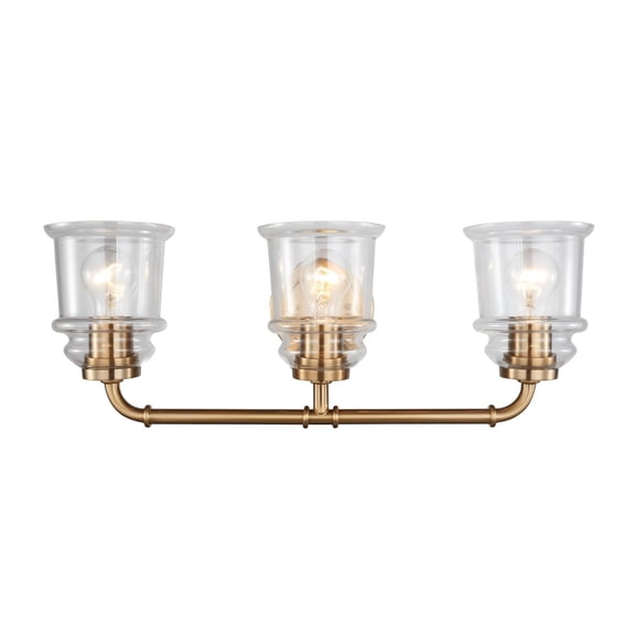 Woodbridge Lighting Elliot 19553 3-Light Transitional Metal Bath in Brass