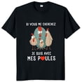 thumbnail image 1 of Camiseta Retro Hablo Con Mis Pollos camisetas divertidas con texto francés camisetas de Humor camisetas informales de algodón Unisex de gran tamaño talla europea, 1 of 7