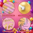 thumbnail image 5 of Pink Theme Happy 16th Birthday Banner Gold Glitter Sweet 16 Banner Decor Star Pattern 16th Birthday Party Banner for Sweet 16 Party Teen Birthday Celebration Girls Party, 5 of 9