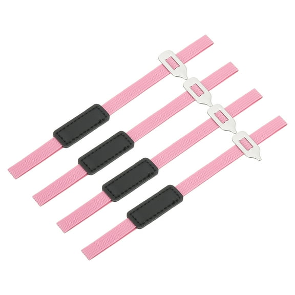 Uxcell 4 Pcs Elastic Bookmark with Sliding Metal Pointer, Perfect for Any Book, Pink