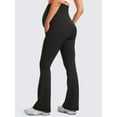 thumbnail image 3 of Funidos Maternity 3-Pack Flare Leggings Yoga Bell Bottom Pants Pregnancy Wide Waistband Stretchy Workout Leggings for Women Pre Postpartum Support, 3 of 6
