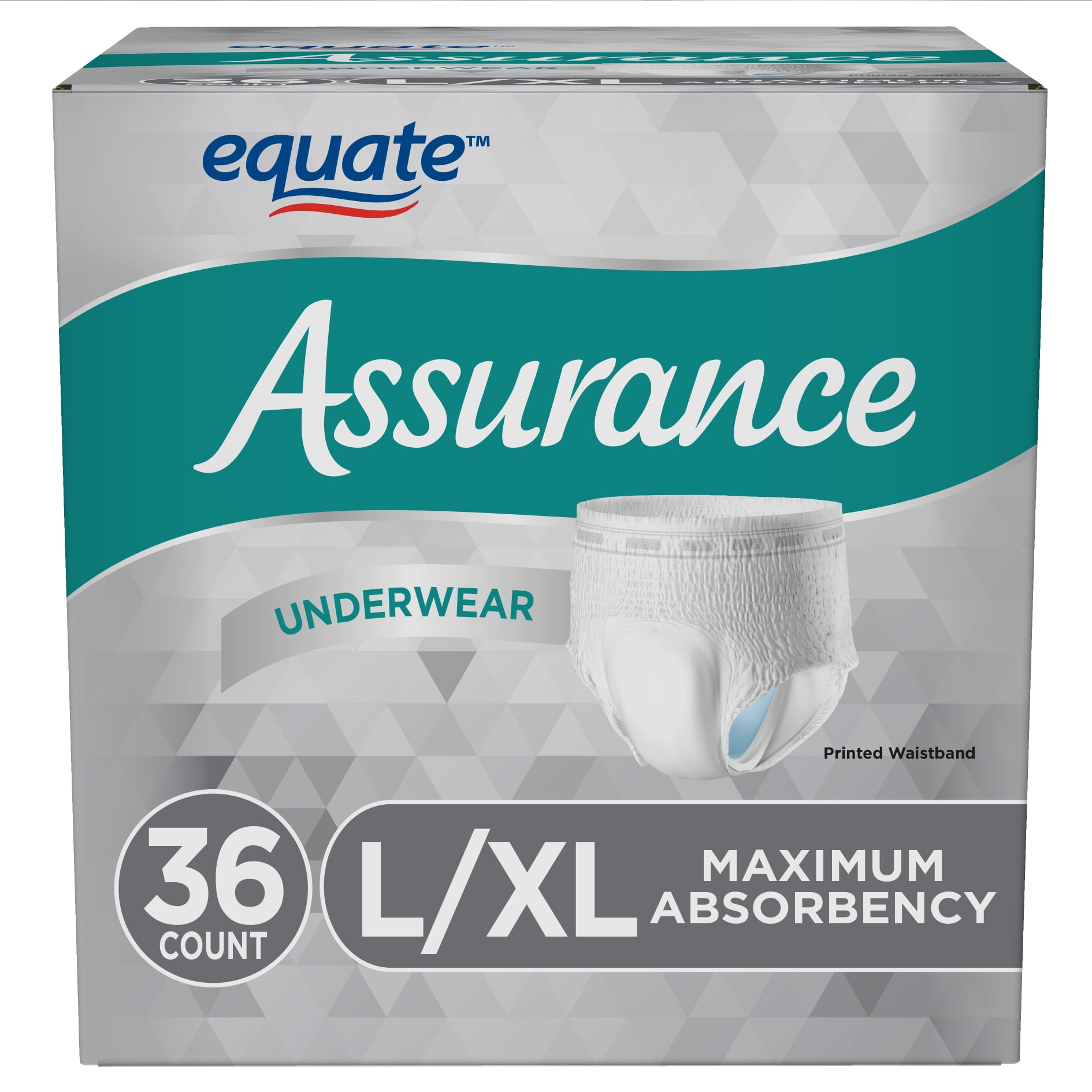 Equate Assurance Underwear for Men, Size L/XL, 36 Count(Pack of 2 ...