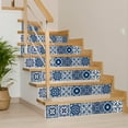 thumbnail image 5 of Mi Alma Removable Vinyl Floral Dark Blue Backsplash Tile Stickers, 24pcs, 5 of 11