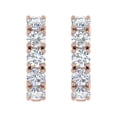 thumbnail image 2 of 3 Carat Diamond Hoop Earrings in 14K Rose Gold, 2 of 3