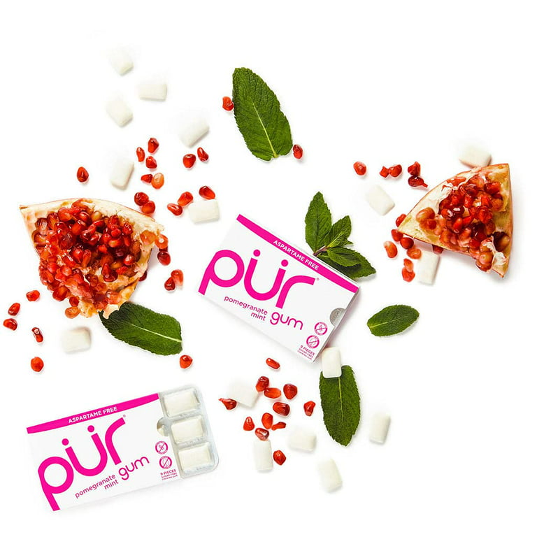 PUR Gum | Sugar Free Chewing Gum | 100% Xylitol | Vegan, Aspartame Free,  Gluten Free & Diabetic Friendly | Natural Peppermint Flavored Gum, 55  Pieces