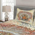 thumbnail image 2 of Ambesonne Tribal Quilted Coverlet 3 Pcs, Savannah Bohemian Wild Tiger, Queen Size, Orange and Peach, 2 of 3