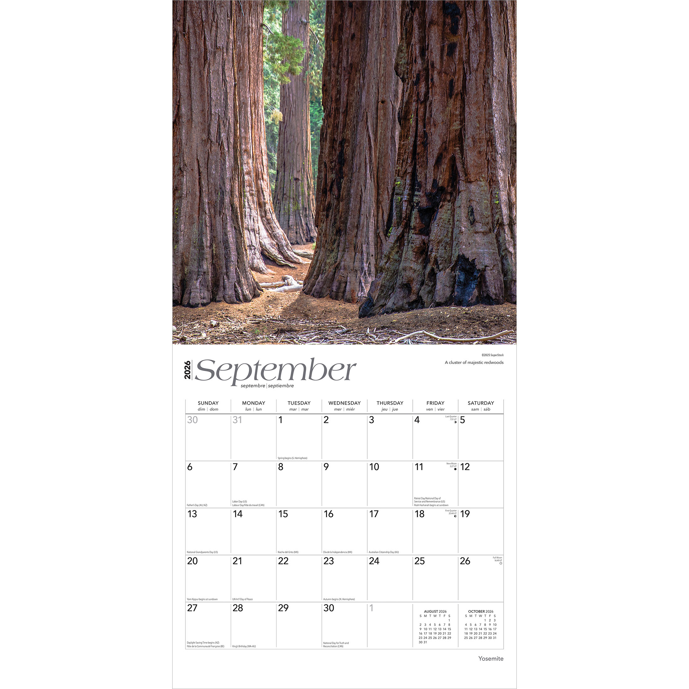 Yosemite | 2026 12x24" (Hanging) Square Wall Calendar | Plastic-Free | BrownTrout