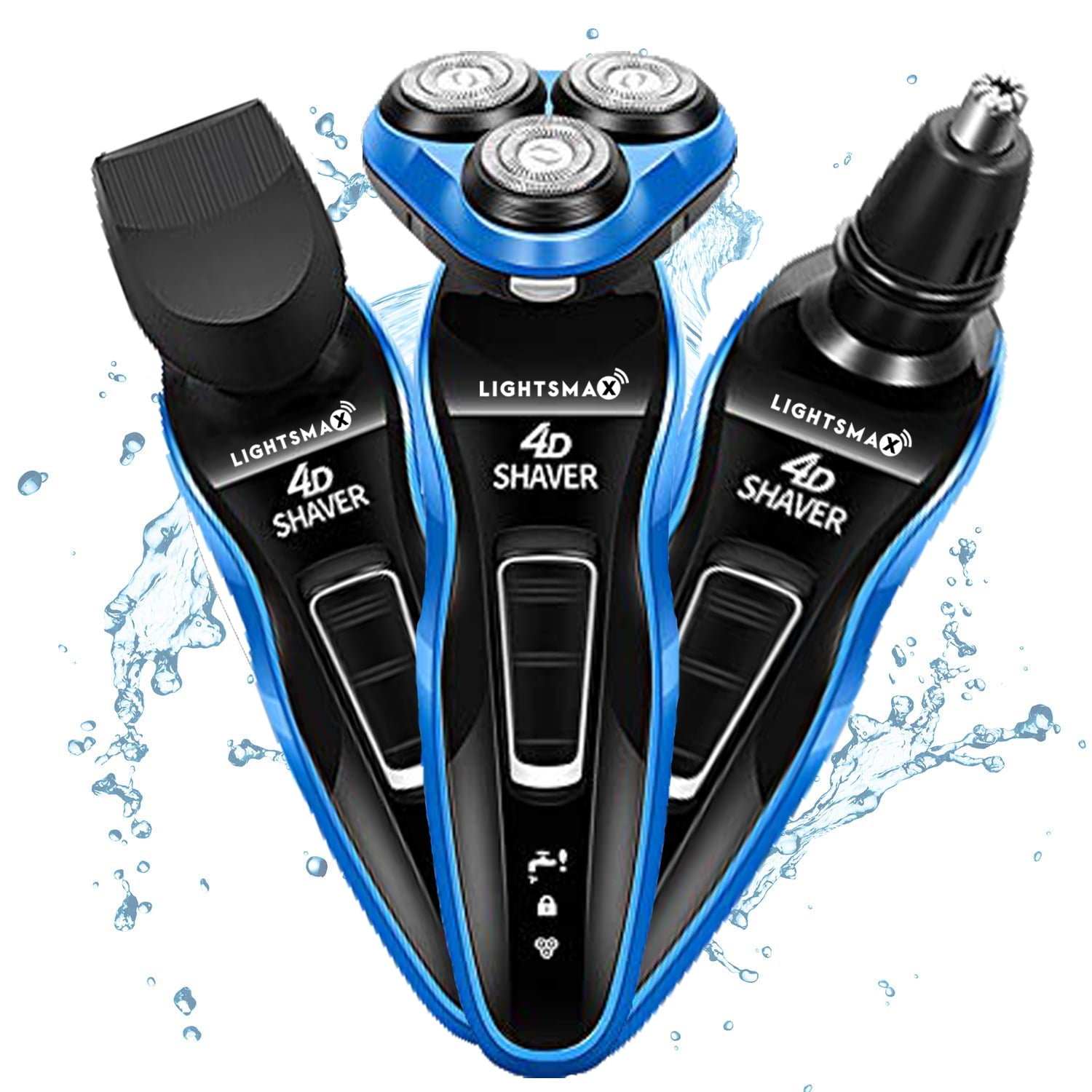 Electric Razor Shaver for Men, 3 in 1 Dry Wet Waterproof men's Rotary