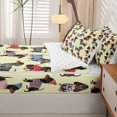 thumbnail image 5 of Homewish Cartoon Dachshund Dog Zipper Queen Comforter Set with Fitted Sheet and 2 Pillowcases,Yellow Zipper Bedding Set,Reversible,4pcs, 5 of 8