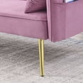 thumbnail image 4 of 72.5" Convertible Sofa Bed, Adjustable Velvet Sofa Bed - Velvet Folding Lounge Recliner - Reversible Daybed - Ideal for Bedroom with Two Pillows and Center Leg, 4 of 5