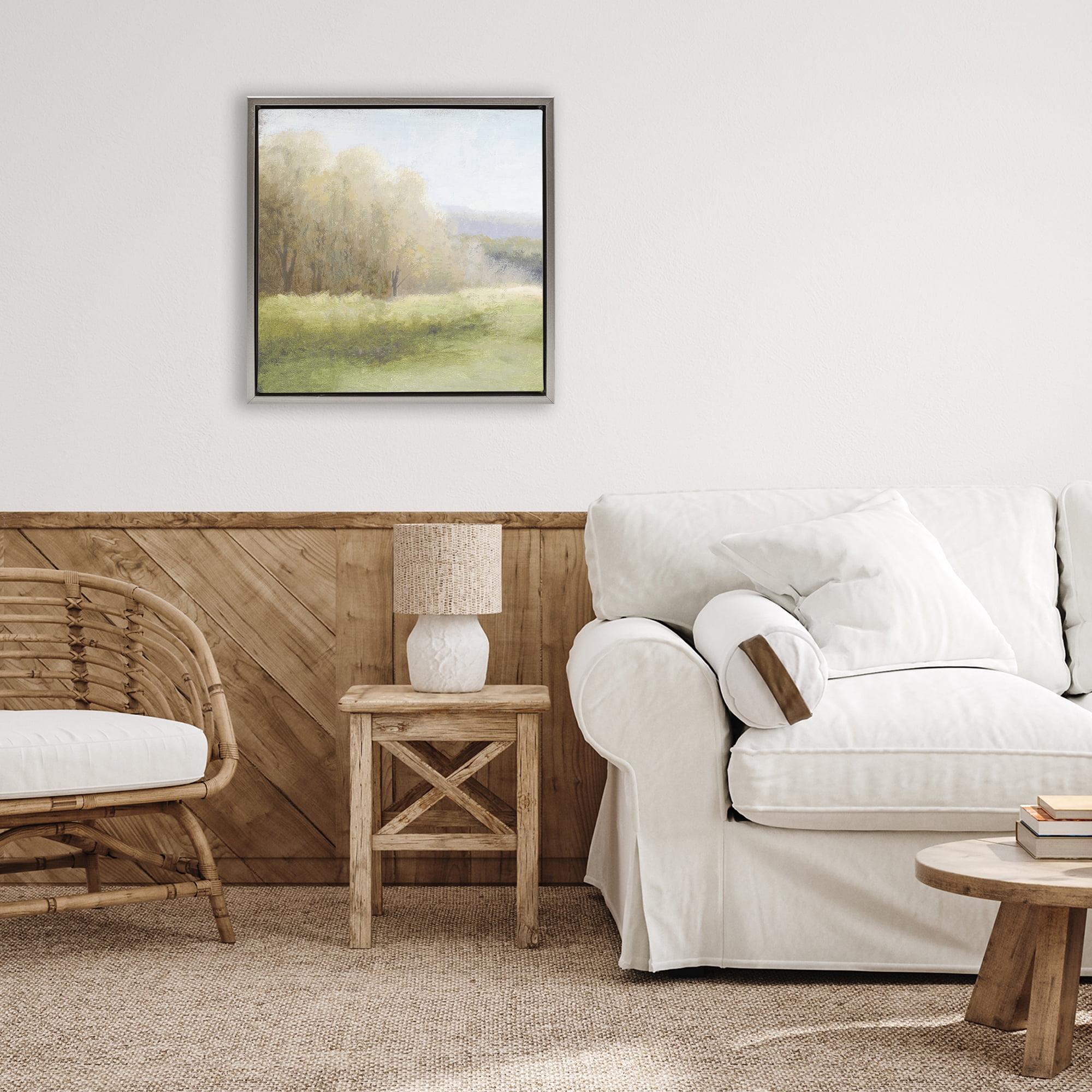 Stupell Industries Within Familiar Place Meadow Gray Framed Floater Canvas Wall Art, design by Michael Marcon