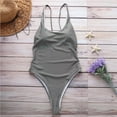 thumbnail image 2 of Traje De Baño De Una Pieza Con Tanga De Natación Sexy, Traje De Baño Gris Para Mujer, Traje De Baño Monokini Brasileño Sin Espalda Para Mujer M Cateissary BA000480-00, 2 of 6
