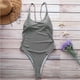 thumbnail image 2 of Traje De Baño De Una Pieza Con Tanga De Natación Sexy, Traje De Baño Gris Para Mujer, Traje De Baño Monokini Brasileño Sin Espalda Para Mujer M Sweethay BA000480-00, 2 of 6
