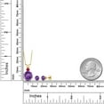 thumbnail image 2 of Gem Stone King 18K Yellow Gold Plated Silver Round Purple Amethyst and Red Ruby Pendant and Earrings Jewelry Set for Women (4.55 Cttw, Gemstone Birthstone, with 18 inch Chain), 2 of 3