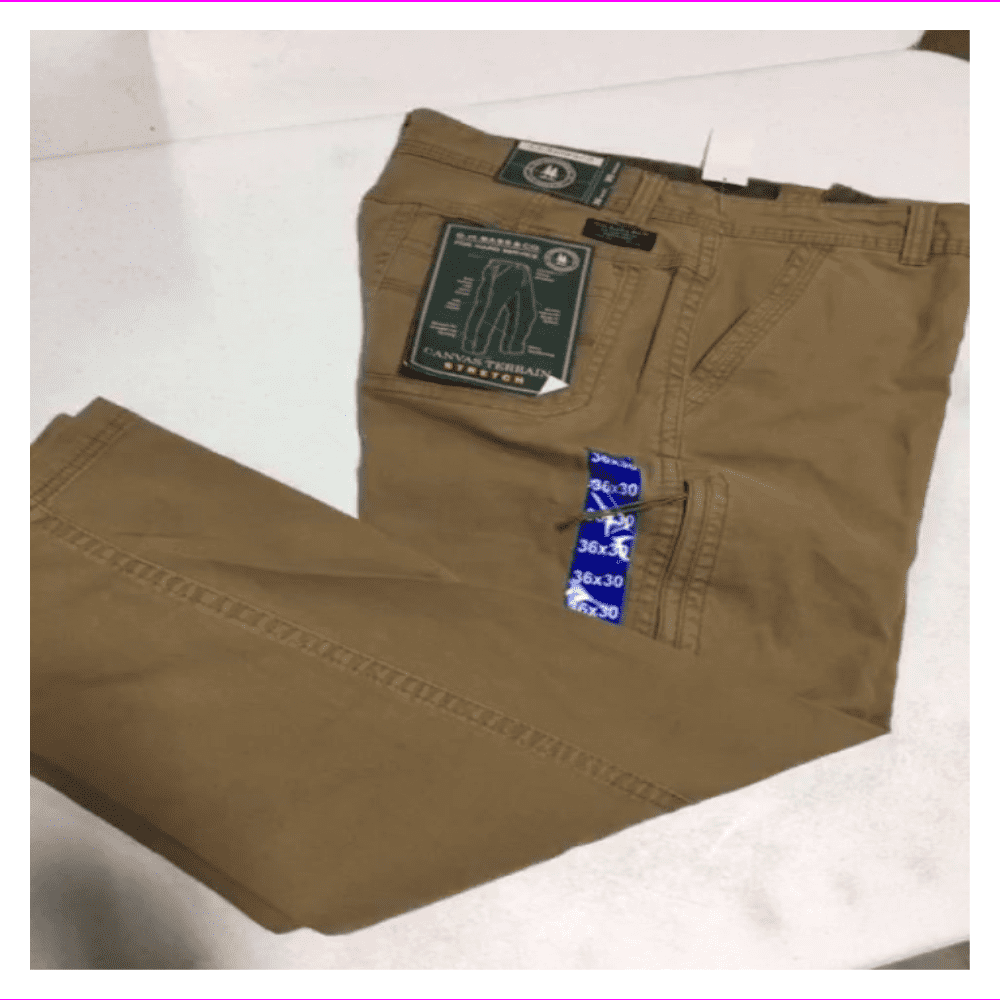 G.H Mens Stretch Canvas Rugged Terrain Pant Bass & Co 34x36, Olive Brown
