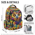 thumbnail image 4 of FKELYI Hippie Flower Owl Print Kids Backpack for Boys Girls Schoolbag Lightweight Spacious School Bookbag with Multi-Pockets for Elementary Student Daypack Rucksack, 4 of 7