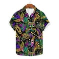 thumbnail image 5 of YLSDY Funny Hawaiian Shirts for Men Mardi Gras Retro Button up Shirt Summer Holiday Theme Party Aloha Top Vacation Clothing Multicolor S, 5 of 7