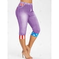 thumbnail image 2 of Más el tamaño de la bandera americana Imprimir recortada Jeggings 3D Rosegal Leggings de talla grande, 2 of 5