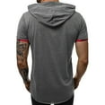 thumbnail image 3 of Hvyesh Mens Hip Hop Ripped Hoodie Tops Short Sleeve Hooded Workout Sweatshirts Casual Athletic Hoodies T-Shirt Pullover, 3 of 4