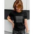 thumbnail image 2 of "1-800-Be-Quiet" Funny Quote At Medium Front Women Black T-Shirt, Female x-Large, 2 of 4
