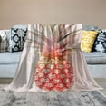 thumbnail image 2 of PRATYUS Pineapple Throw Blanket for Sofa Couch Cozy Flannel Travel Outdoor Blanket All Seasons Lightweight Soft Blanket 40x50in, 2 of 6