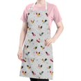 thumbnail image 5 of Gray Chicken Colorful Rooster Pattern Apron-Garden Aprons for Women with Pockets-Cotton Linen Waterproof Kitchen Cooking Gardening Aprons Adjustable for Kitchen,Cooking,BBQ and Salon 33x27 Inch, 5 of 7