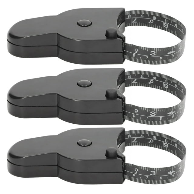 Cinta métrica corporal de 3 piezas, mini, portátil, negra, precisa, para coser, medir la cintura en cm y pulgadas.