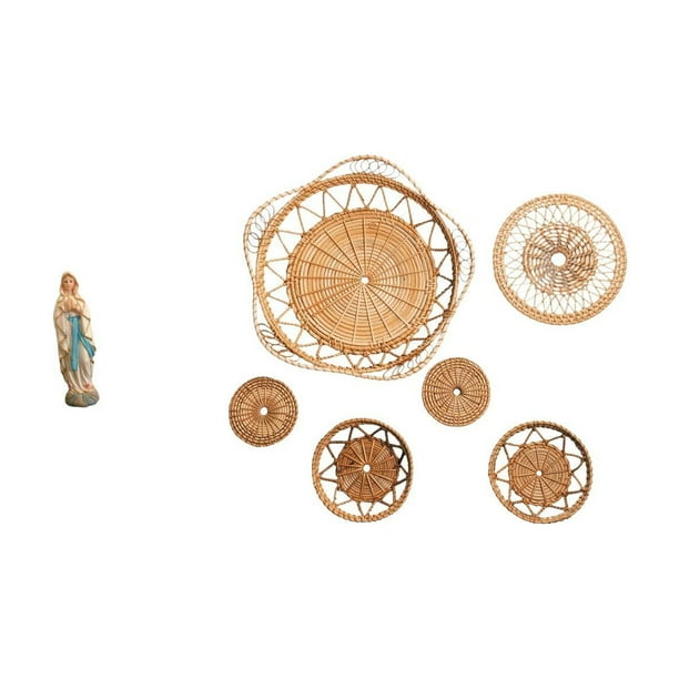 Escultura decorativa de María en resina, ideal para escritorio o como adorno de pared. Estatua del Santísimo Jesús con exclusivo tapiz de ra