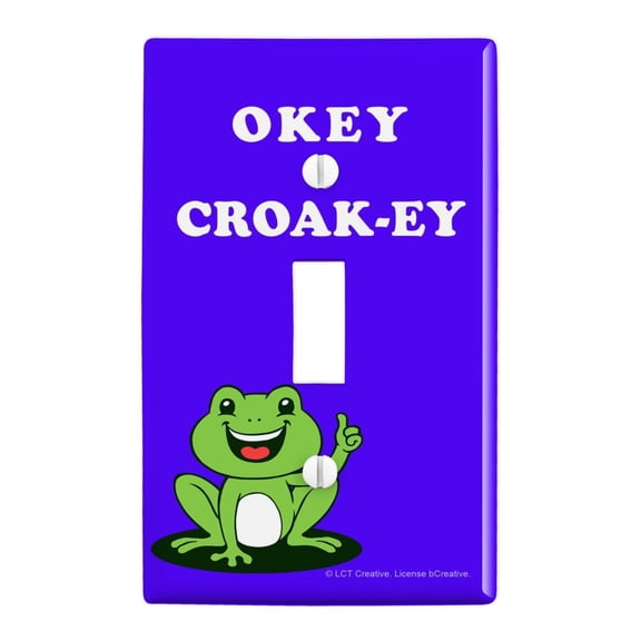 Okey Croak-ey Dokey Frog Funny Humor Plastic Wall Decor Toggle Light Switch Plate Cover
