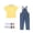 Yellow, variant on SDNall 3 Pack Toddler Boys and Girls Summer Outfit, Solid Color Short Sleeve Crew Neck Tee and Denim Overalls Set with Socks, Casual Everyday Play and Outdoor Clothing Set for Kids Ages 3-12 