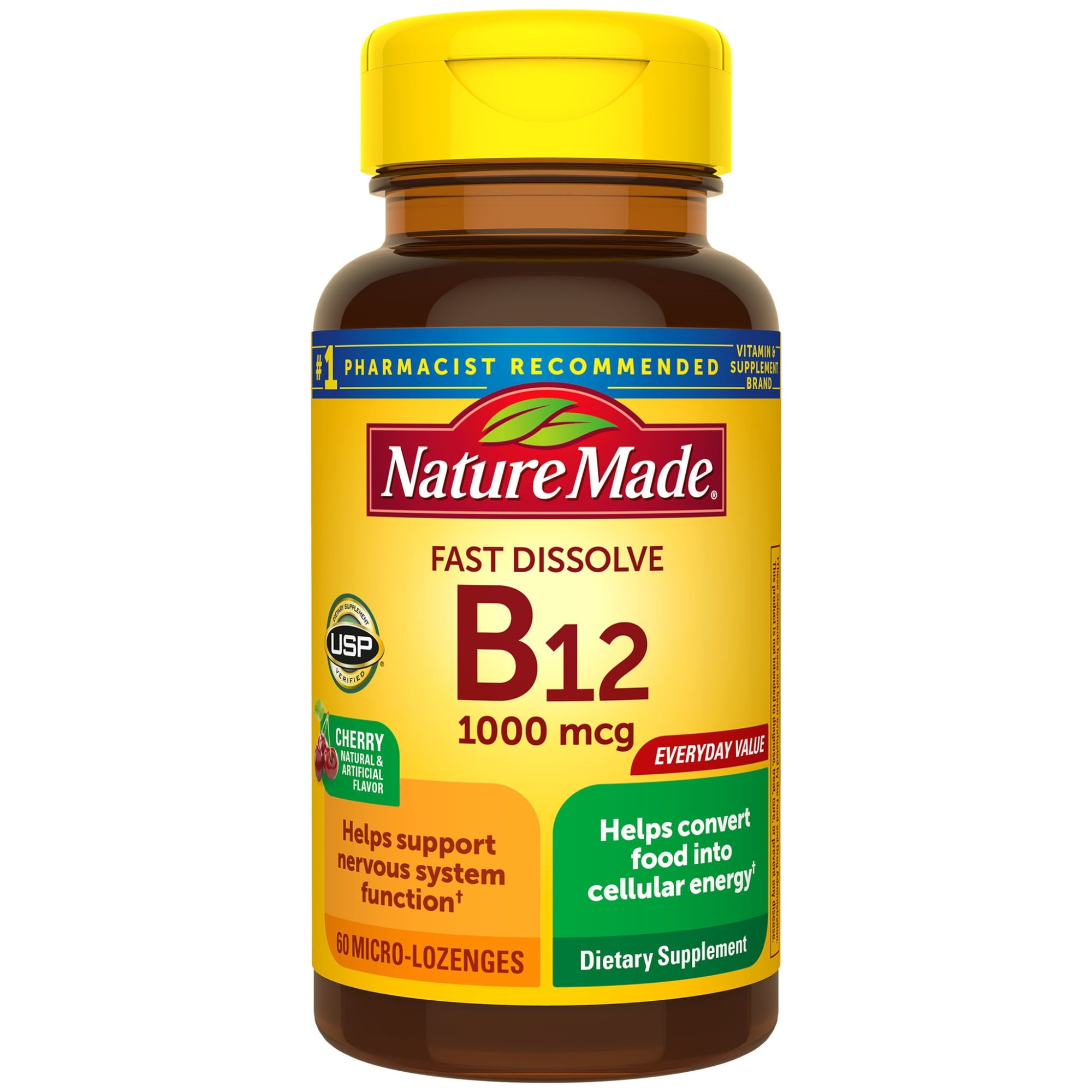 Nature Made Fast Dissolve Vitamin B12 1000 Mcg Micro Lozenges 60 Count