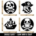 thumbnail image 2 of Pirate Parrot Ship Jolly Roger Skull Crossbones Rubber Stamp Set for Scrapbooking Crafting Stamping - Mini 1/2 Inch, 2 of 7