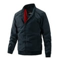 thumbnail image 1 of EGNMCR Manteau Matelassé pour Homme Automne Hiver Extérieur Chaud à Revers Manteau Uni Coupe-Vent avec Poches Décontracté à Fermeture Éclair Sports Randonnée Pardessus Vestes, 1 of 8
