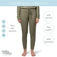 thumbnail image 3 of Hello Mello CuddleBlend Joggers Loose Drawstring Buttery Soft Lounge Pants, Morning Matcha Large (Women's), 3 of 7
