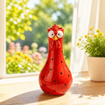 thumbnail image 3 of 7.9in Chicken Vase For Flowers, Long Neck Colorful Polka Dots Chicken Vase, Funky Resin Chicken Flower Vase, Farmhouse Tabletop Ornament for Office Home Decor, Red, 3 of 6
