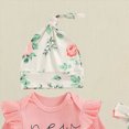 thumbnail image 5 of NOLDARES Baby Girl Newborn Fall Winter Outfits 3Pcs Set Long Sleeve Romper Bell Bottom Pants Headband Clothes,Pink,3-6 M, 5 of 7