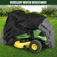 thumbnail image 4 of Waterproof Lawn Mower Cover, IC ICLOVER Riding Mower Cover Heavy Duty 420D Mildew Resistant UV Protection Tractor Covers Drawstring Universal Fits Decks up to 54" & Storage Bag - Black/Gray, 4 of 9