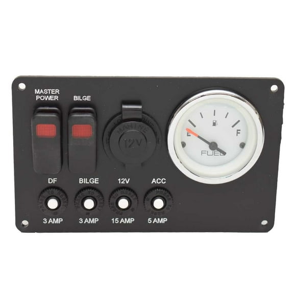 Lund Boat Gauge Switch Panel 2229278 | Black 6 1/2 x 4 Inch Mercury