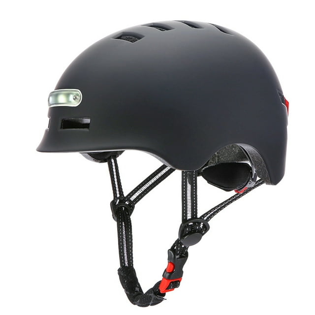 Graflsoa LED-Integrated Safety Helmet for Cycling, Skateboarding, and Electric Scooters - Black, Size L