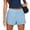 Blue, variant on Musuos Women's Casual Shorts,  Stripe/Solid Elastic High Waist Wide Leg Short Pants for Summer