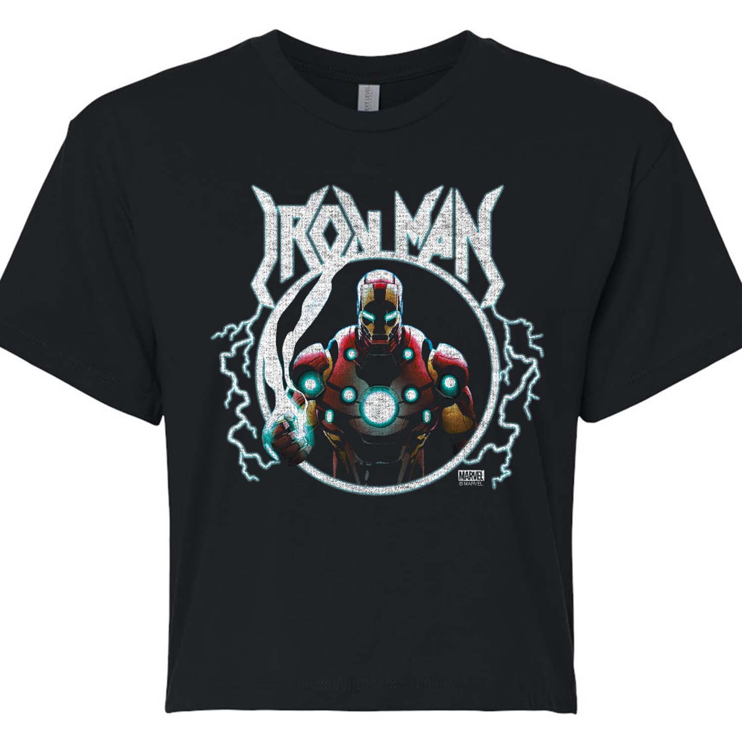 Marvel Iron Man - Metal Graphic T-Shirt - Juniors Cropped Graphic T-Shirt