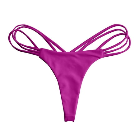 adviicd Swim Suit Bottoms for Women Bikini Bottoms for Women String Bathing Suit Bottom with Moderate Coverage Low Waist Swim Bottom (Purple S)