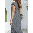 thumbnail image 5 of Fantaslook Dresses for Women Summer Casual Boho Dress Floral Print Ruffle Sleeve Midi Beach Dresses, 5 of 8