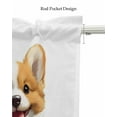 thumbnail image 5 of Brown White Puppy Kitchen Valances for Windows Farmhouse Linen Window Valance Curtain for Living Room Window Treatment Modern Cute Watercolor Dog Cartoon Valance Rod Pocket Topper Drape, 42 x 18 Inch, 5 of 6