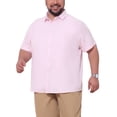 thumbnail image 4 of INSPIRE CHIC Men's Big & Tall with Chest Pocket Button Down Short Sleeve Business Shirts 4XL Pink, 4 of 5